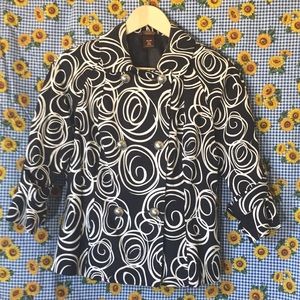 Multiples black and white double breasted jacket